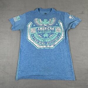 American Fighter Shirt Adult Small Blue Heather UFC MMA Affliction‎ Style Y2K